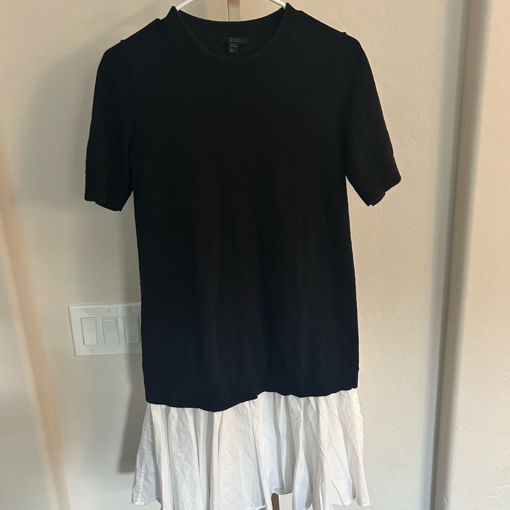 COS Navy and White Mini Dress - Picture 4 of 8